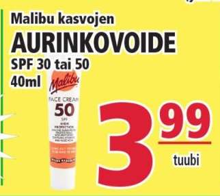 Malibu kasvojen AURINKOVOIDE