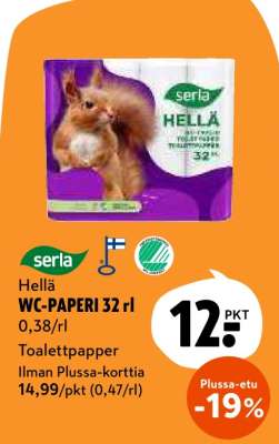 Serla Hellä WC-PAPERI 32 rl