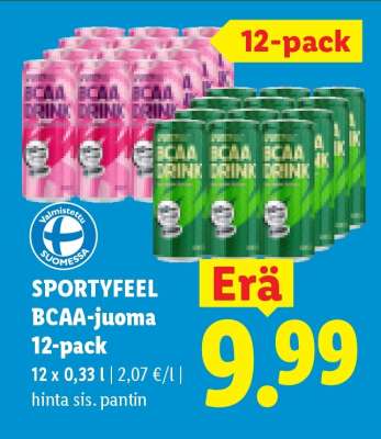SPORTYFEEL BCAA-juoma 12-pack