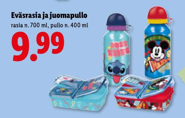 Eväsrasia ja juomapullo
