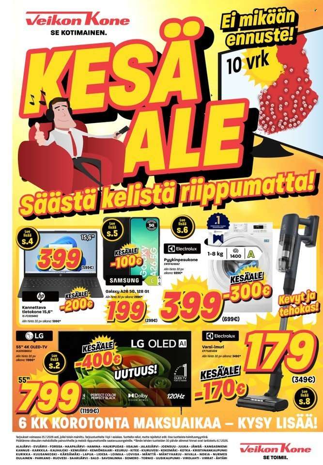 Veikon Kone tarjoukset  - 13.07.2026 - 25.07.2026.
