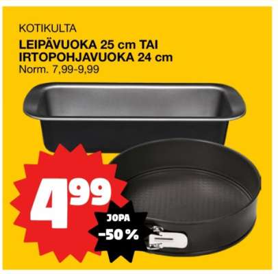 KOTIKULTA LEIPÄVUOKA 25 cm TAI IRTOPOHJAVUOKA 24 cm