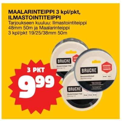 MAALARINTEIPPI 3 kpl/pkt, ILMASTOINTITEIPPI