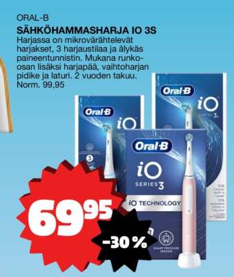 ORAL-B SÄHKÖHAMMASHARJA IO 3S