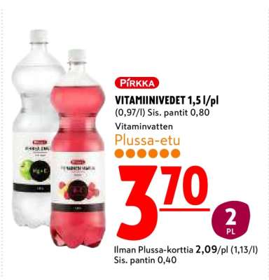 PIRKKA VITAMIINIVEDET 1,5 l/pl