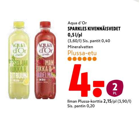 Aqua d’Or SPARKLES KIVENNÄISVEDET 0,5l/pl