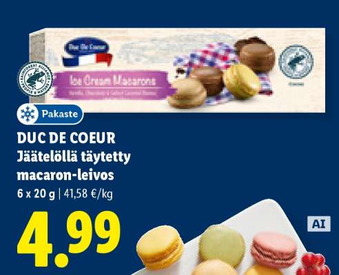 DUC DE COEUR Jäätelöllä täytetty macaron-leivos