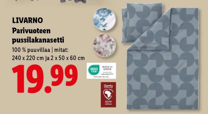 LIVARNO Parivuoteen pussilakanasetti