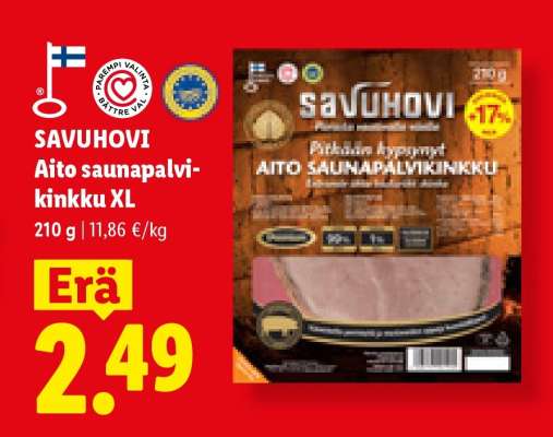 SAVUHOVI Aito saunapalvikinkku XL