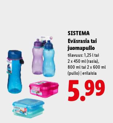 SISTEMA Eväsrasia tai juomapullo