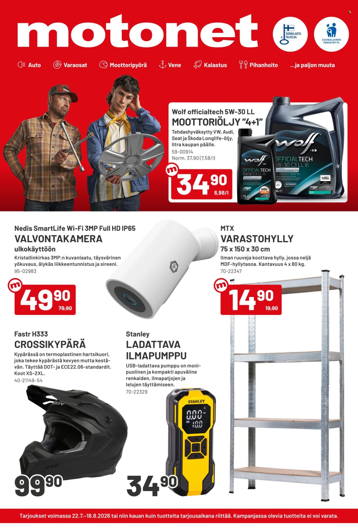 Motonet tarjoukset - 22.07.2026 - 18.08.2026. Sivu 1