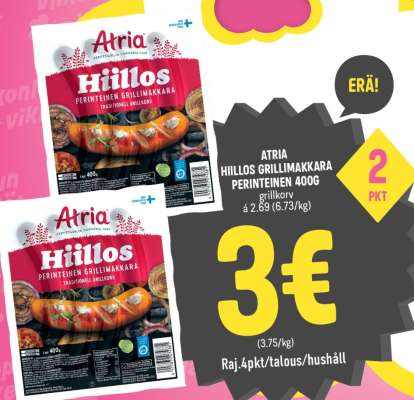 ATRIA HIILLOS GRILLIMAKKARA PERINTEINEN 400G