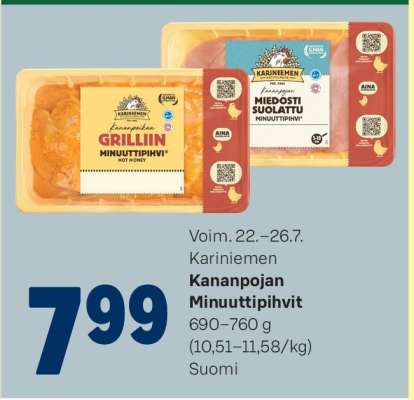 Kananpojan minuuttipihvit