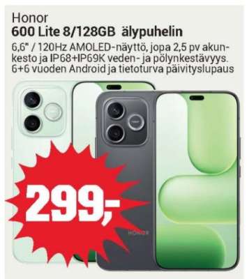 Honor 600 Lite 8/128GB älypuhelin