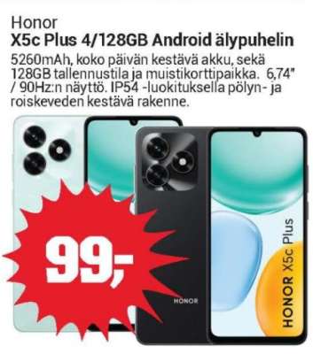 Honor X5c Plus 4/128GB Android älypuhelin
