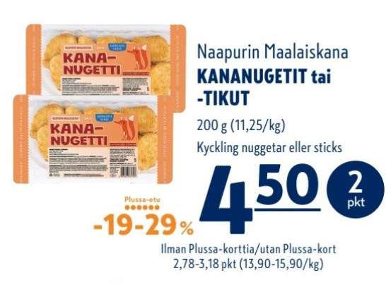 Naapurin Maalaiskana KANANUGETIT tai -TIKUT