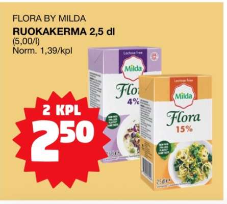 FLORA BY MILDA RUOKAKERMA 2,5 dl