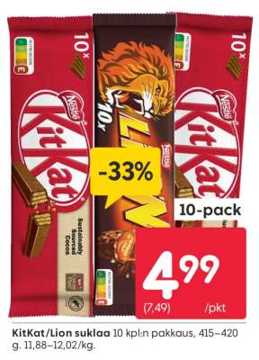 KitKat/Lion suklaa