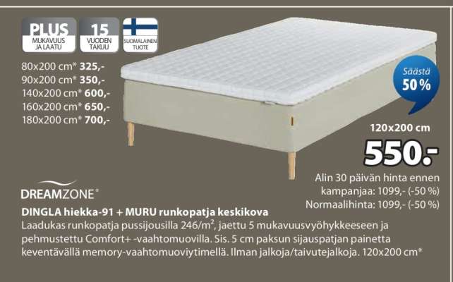 DREAMZONE DINGLA hiekka-91 + MURU runkopatja keskikova