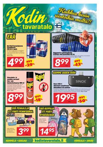 Kodintavaratalo tarjoukset  - 27.07.2026 - 09.08.2026.