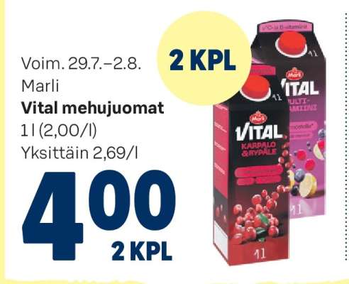 Marli Vital mehujuomat