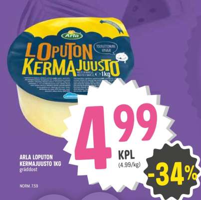 Arla Loputon Kermajuusto 1kg