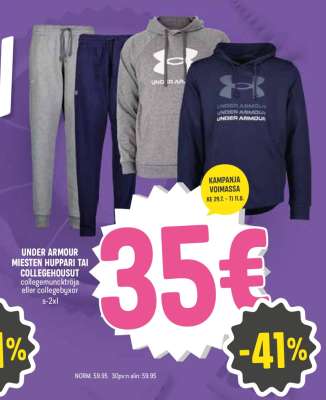 UNDER ARMOUR MIESTEN HUPPARI TAI COLLEGEHOUSUT