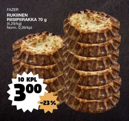 FAZER RUKIINEN RIISIPIIRAKKA 70 g