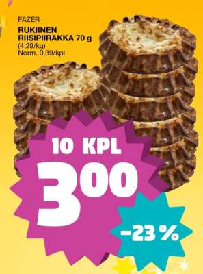 FAZER RUKINEN RIISIPIIRAKKA 70 g