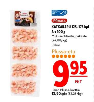 PIRKKA KATKARAPU 125–175 kpl 4 x 100 g