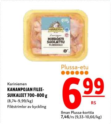 Kariniemen KANANPOJAN FILEE- SUIKALEET 700–800 g