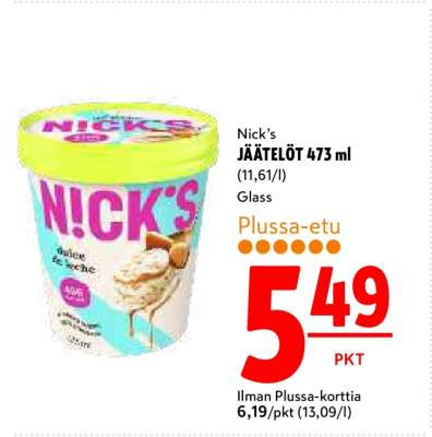 Nick’s JÄÄTELÖT 473 ml