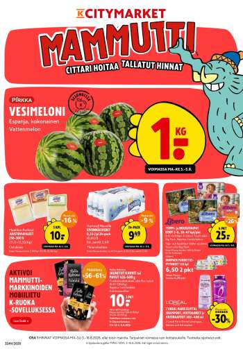 K-citymarket tarjoukset  - 03.08.2026 - 16.08.2026.