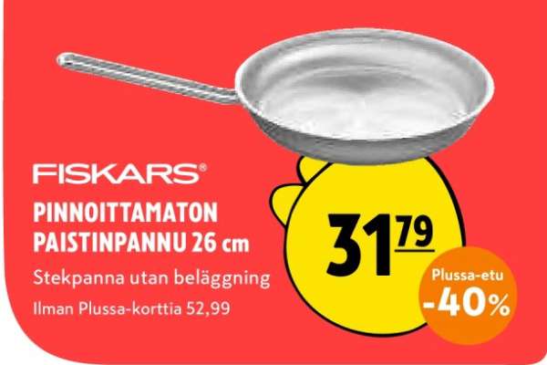 FISKARS PINNOITTAMATON PAISTINPANNU 26 cm