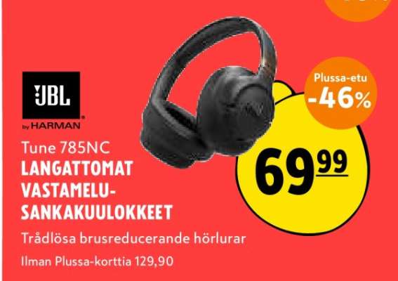 JBL by HARMAN Tune 785NC LANGATTOMAT VASTAMELU-SANKAKUULOKKEET