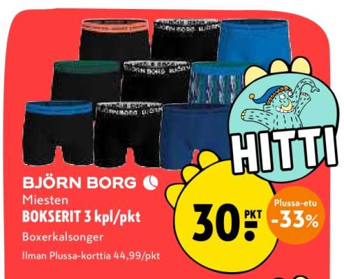 BJÖRN BORG Miesten BOKSERIT 3 kpl/pkt