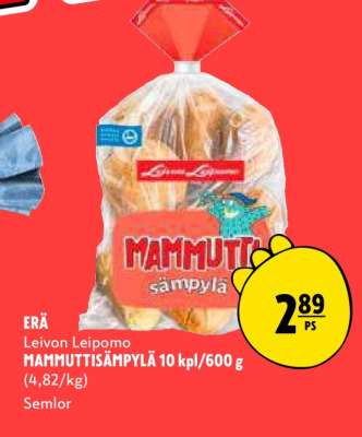 Leivon Leipomo MAMUTTISÄMPYLÄ 10 kpl/600 g