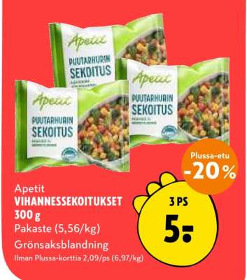 Apetit VIHANNESSEKOITUKSET 300 g