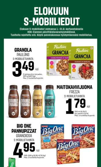 S-market tarjoukset  - 01.08.2026 - 31.08.2026.