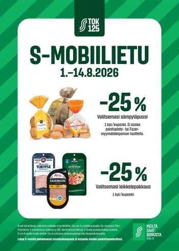 S-market tarjoukset  - 01.08.2026 - 14.08.2026.