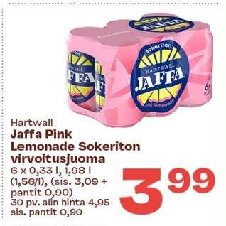 Hartwall Jaffa Pink Lemonade Sokeriton virvoitusjuoma