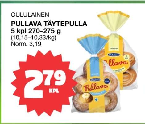 OULUAINEN PULLAVA TÄYTEPULLA