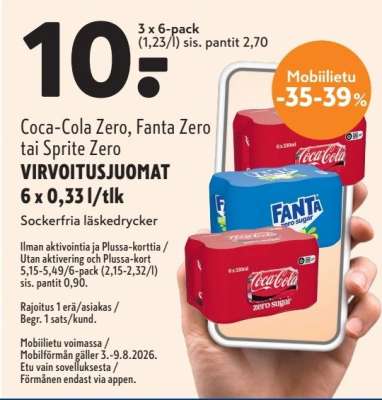 Coca-Cola Zero, Fanta Zero tai Sprite Zero