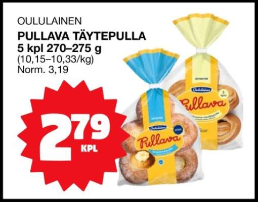 OULULAINEN PULLAVA TÄYTEPULLA