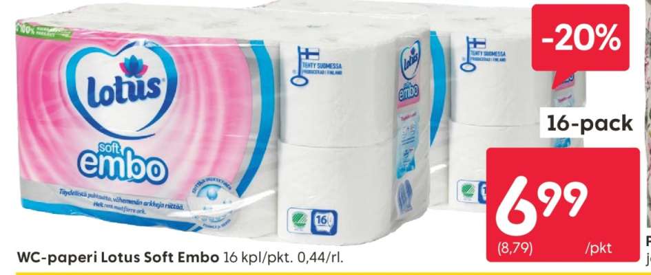 WC-paperi Lotus Soft Embo