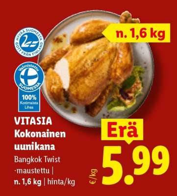 VITASIA Kokonainen uunikana