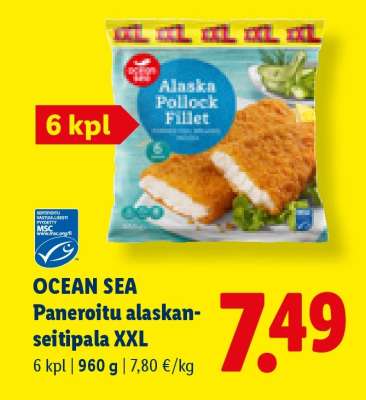 Ocean Sea Paneroitu alaskan-seitipala XXL