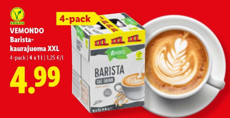 VEMMONDO Barista-kaurajuoma XXL