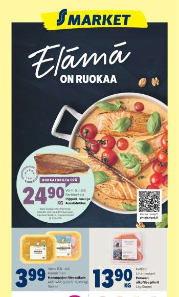 S-market tarjoukset  - 05.08.2026 - 09.08.2026.