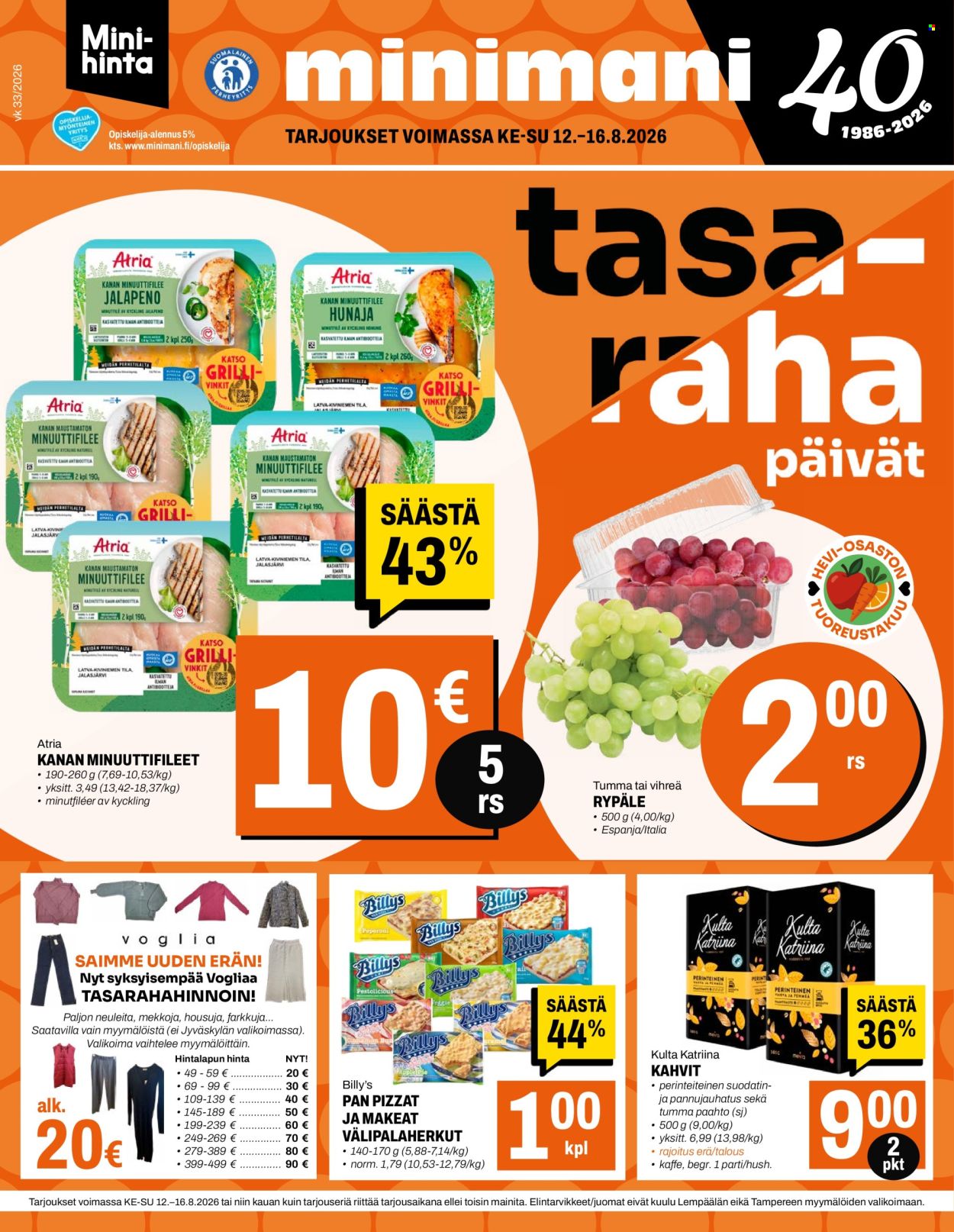 Minimani tarjoukset - 12.08.2026 - 16.08.2026. Sivu 1